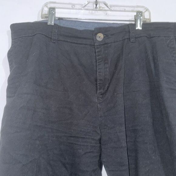 Woman Within Black Stretch Pants Size 16W With Elastic Waistband & Zip Fly - Picture 2 of 11